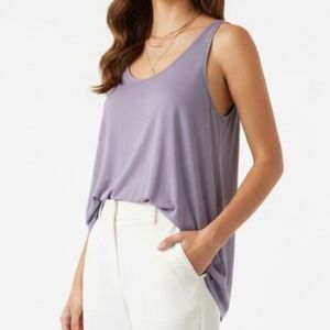 Aritzia Wilfred Rayon Lilac Flowy Tank Top - PTP 19